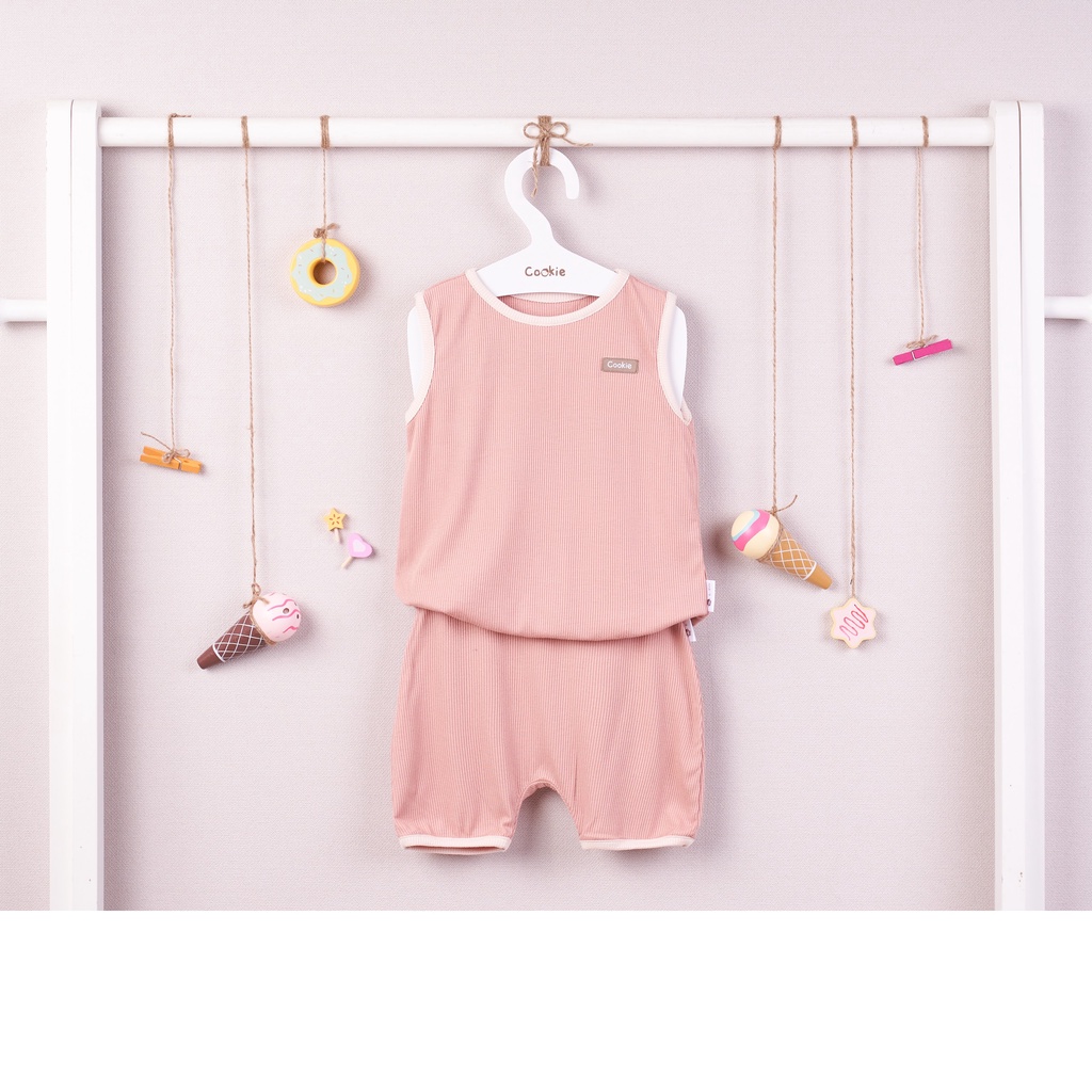 Bộ Ba Lỗ Quần Cộc Cookie Cotton tăm lạnh mềm