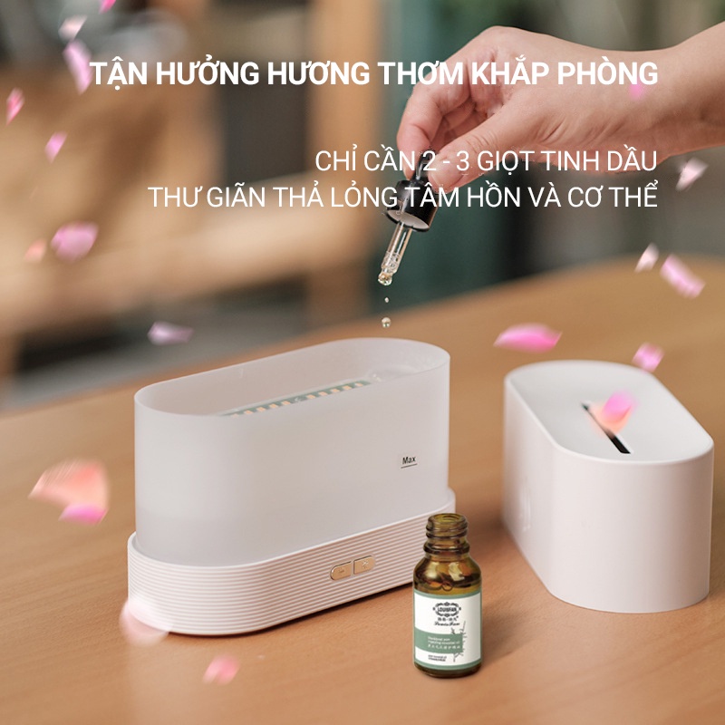 Máy Xông Hơi Nước, Xông Tinh Dầu, Máy Tạo Ẩm Hình Núi Lửa + Đèn Ngủ BH 1 Đổi 1 Trong 30 Ngày