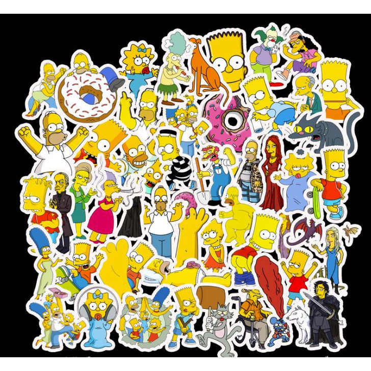 Sticker HOẠT HÌNH THE SIMPSON  nhựa PVC không thấm nước, dán nón bảo hiểm, laptop, điện thoại, Vali, xe,  Cực COOL#21