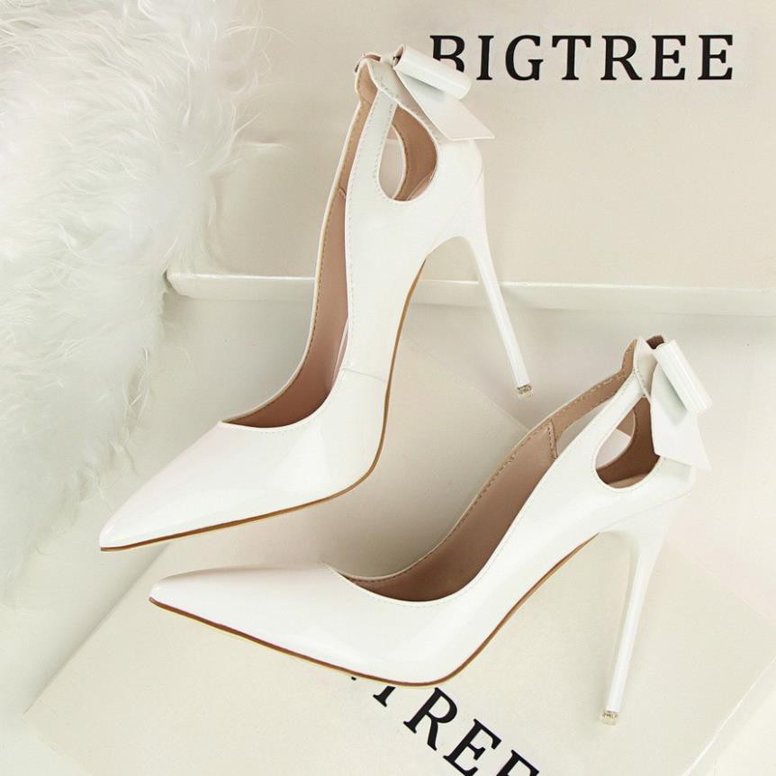 GIÀY CAO GÓT BIGTREE NƠ GÓT HỞ MẮT CÁ CHÍNH HÃNG 3168-8