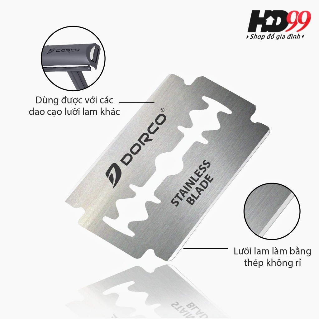 [HÀNG CHÍNH HÃNG] Lưỡi Dao Lam Cạo Râu DORCO ST300 | Công Nghệ Hàn Quốc Hộp Nhỏ 10 Lưỡi