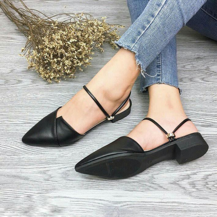 Sandal nữ, sandal mũi nhọn quai đôi, da mềm - A6 | BigBuy360 - bigbuy360.vn
