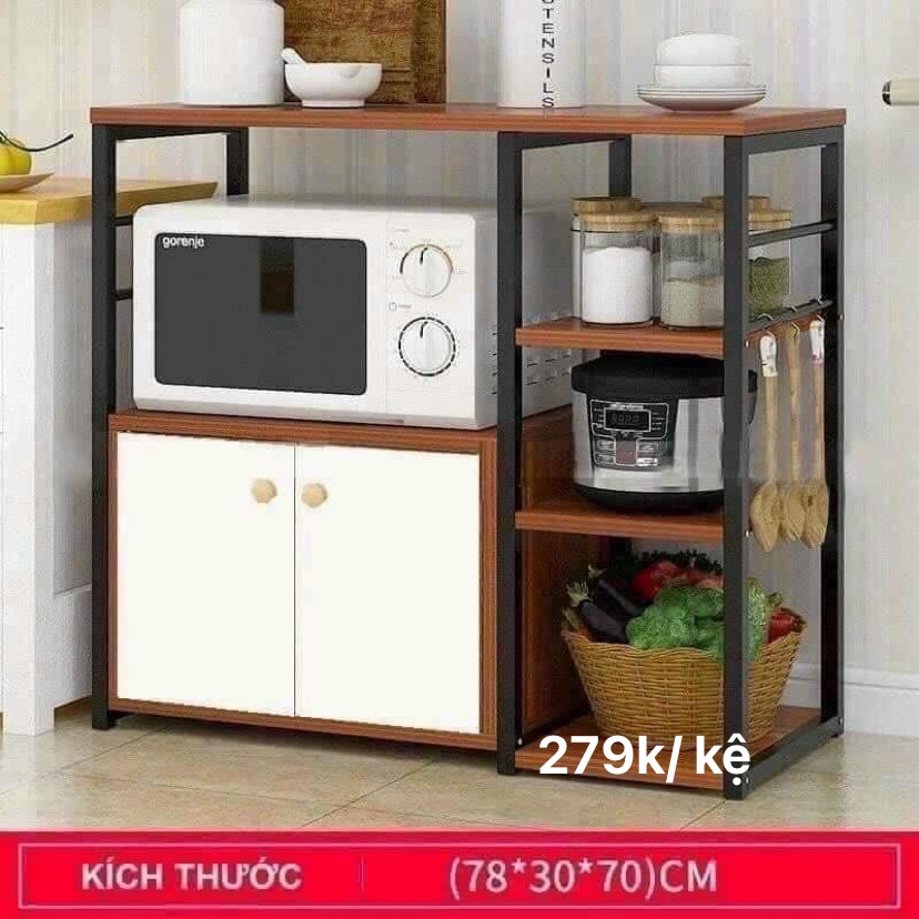 Kệ Lò Vi Sóng, Kệ Nhà Bếp Có Tủ Đa Năng (Lưu Ý Mua 1 Đơn 1 Sản Phẩm Vì Hàng Cồng Kềnh)