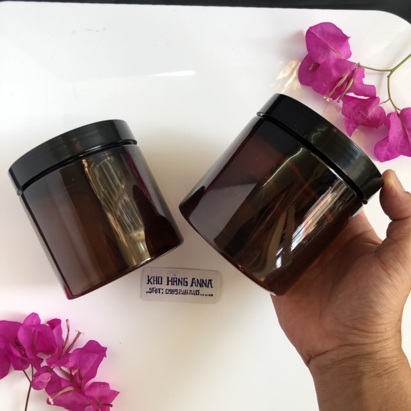 HỦ NHỰA MÀU NÂU  - HỦ PET Chiết mỹ phẩm , đựng gia vị , đựng thực phẩm 500gr / 200gr / 100gr