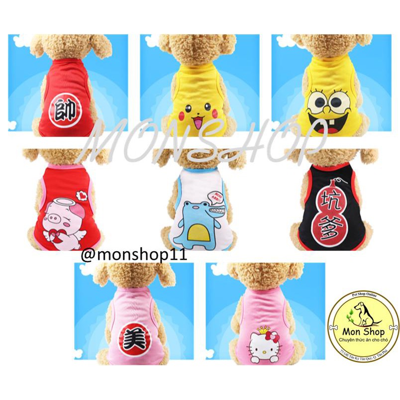 Áo ba lỗ hè cho chó mèo hình động vật