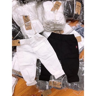 Quần Kaki Dài Đen Trắng Cho Bé Trai Bé Gái Co Dãn Mềm Mịn (Từ 8kg-31kg)