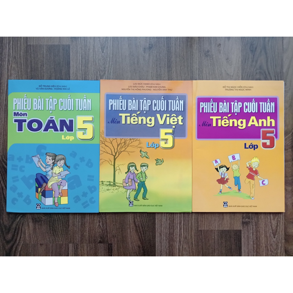 Sách - Combo Phiếu Bài Tập Cuối Tuần Toán - Tiếng Việt - Tiếng Anh Lớp 5