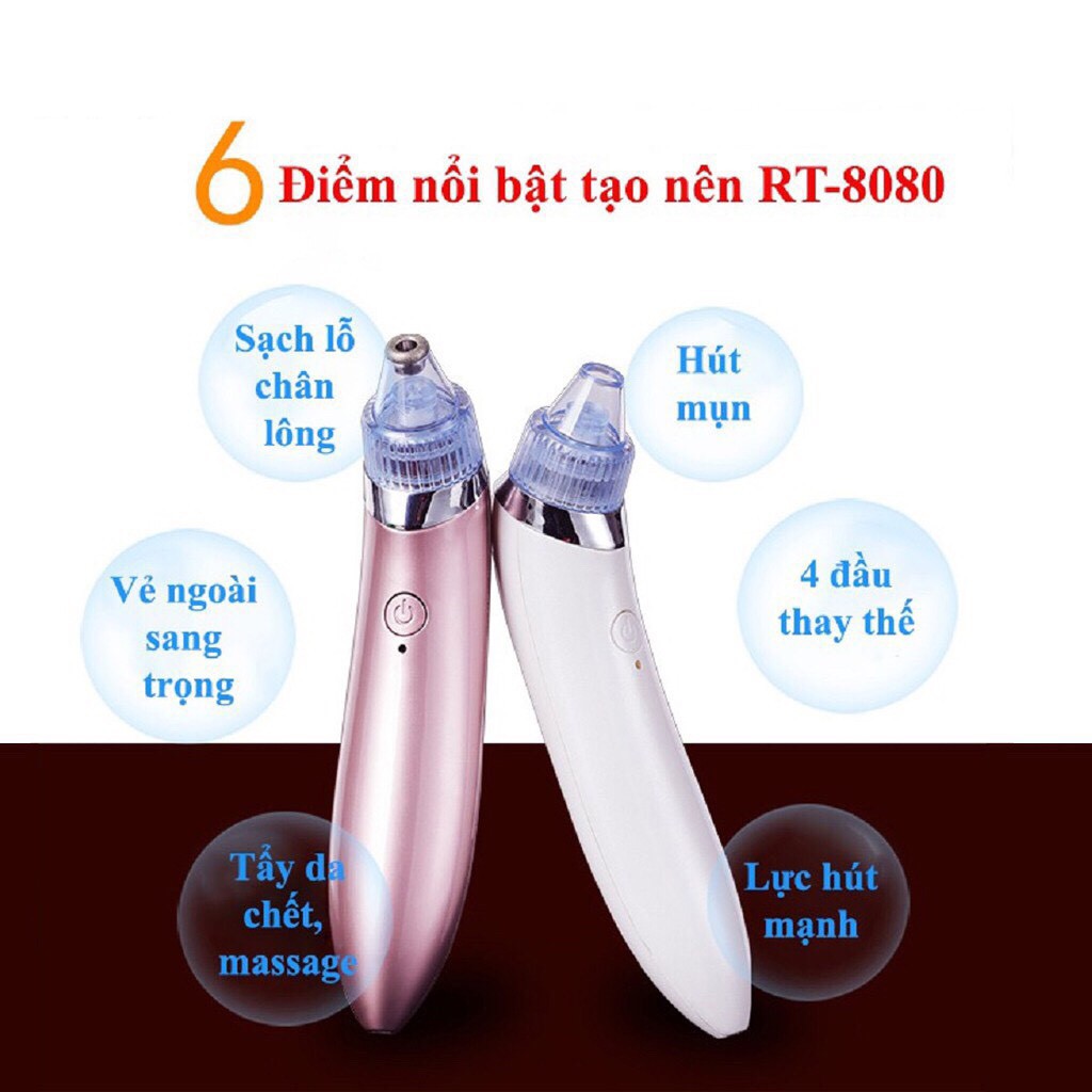 Máy Hút Mụn RT8080,8030 Siêu Sạch Với 5 Cấp Độ Làm Căn Da Xóa Nếp Nhăn - 92tien