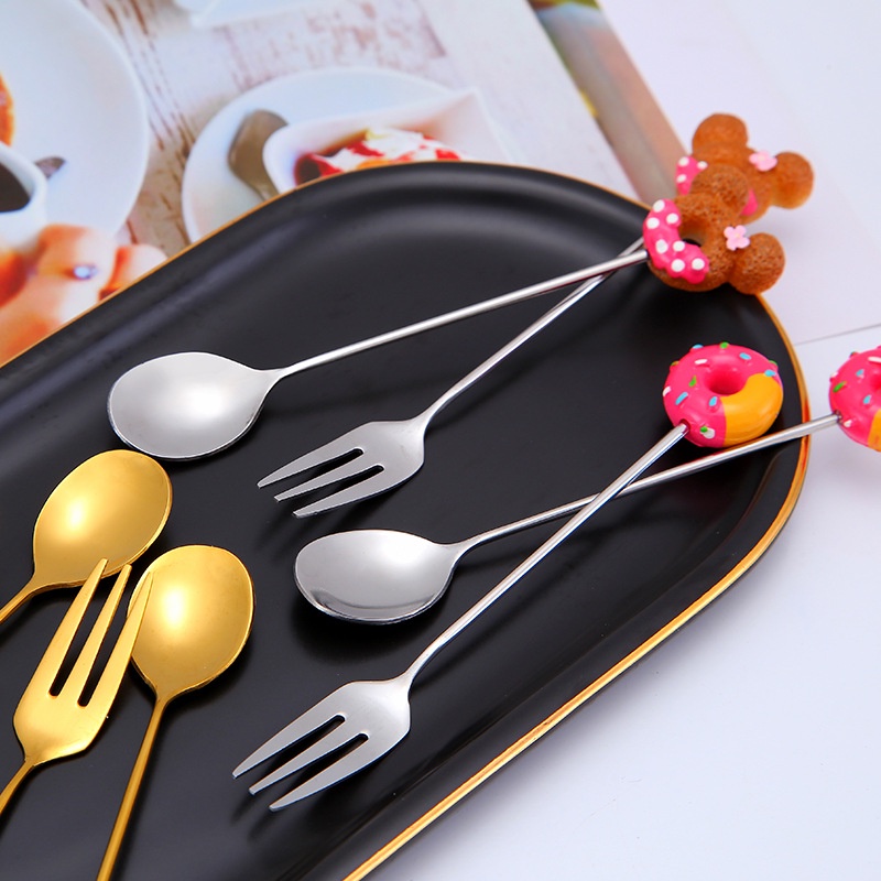 Muỗng Cà Phê Bằng Thép Không Gỉ 304 Họa Tiết Hoạt Hình