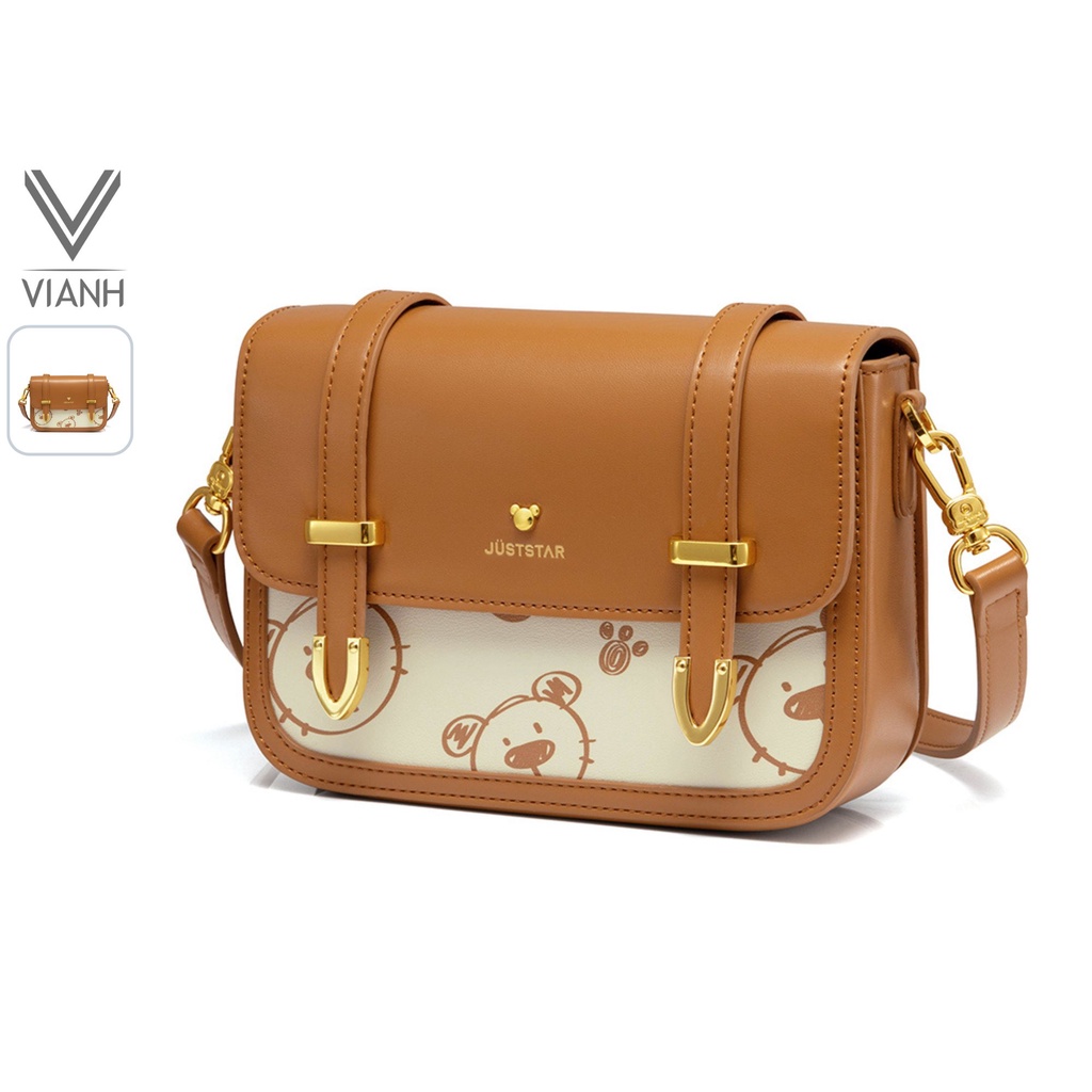 Túi đeo chéo nữ Just Star đẹp dễ thương hoạ tiết gấu nâu ViAnh.vn Store 172856
