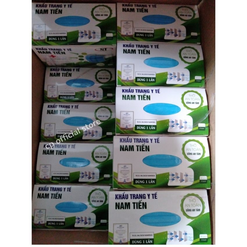 Khẩu trang y tế 4 lớp kháng khuẩn chính hãng một hộp 50 chiếc