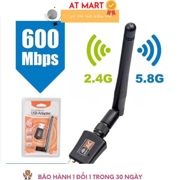 Nâng cấp WiFi 5G dễ dàng với USB WIFI 600Mbps cho máy bàn PC và laptop, card mạng usb hai băng tầng 2.4 / 5GHz
