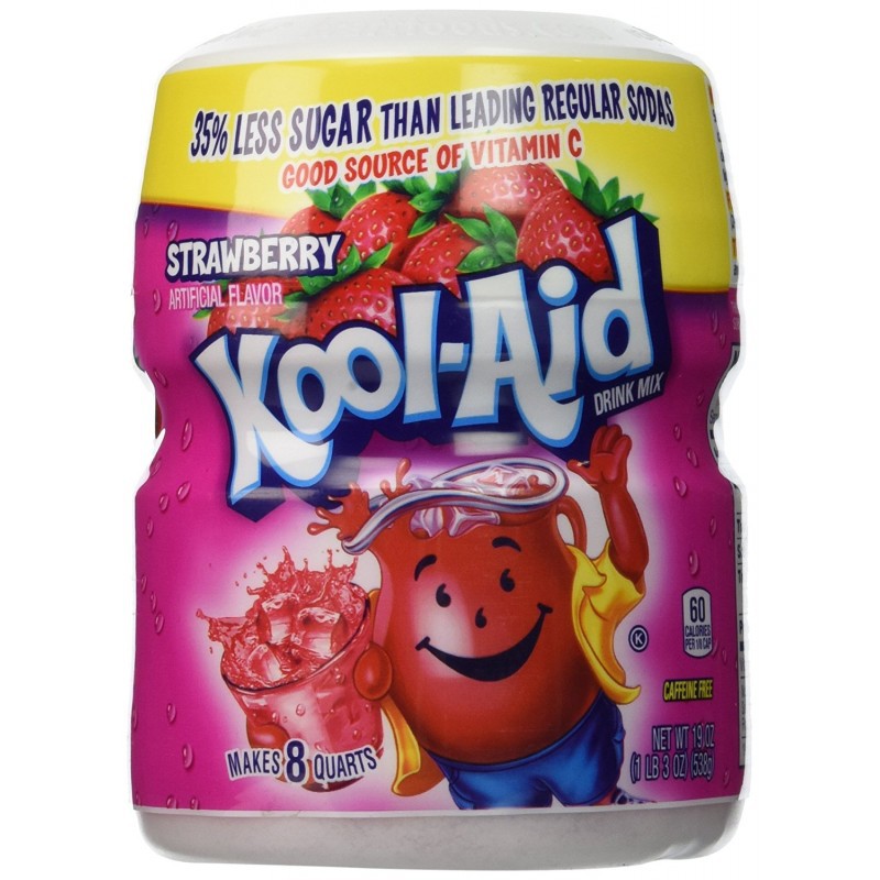 Bột Pha Nước Trái Cây Hương Dâu Kool-Aid 538g DATE 11.2021