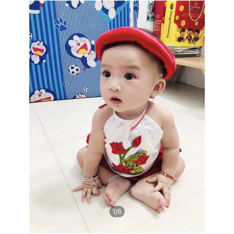 YẾM ĐÀO THÊU HOA SEN CHO BÉ