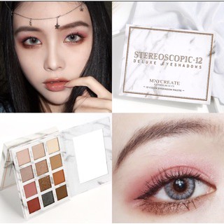 Bảng màu mắt 12 màu Stereoscopic chống nhòe chống thấm nước sành điệu