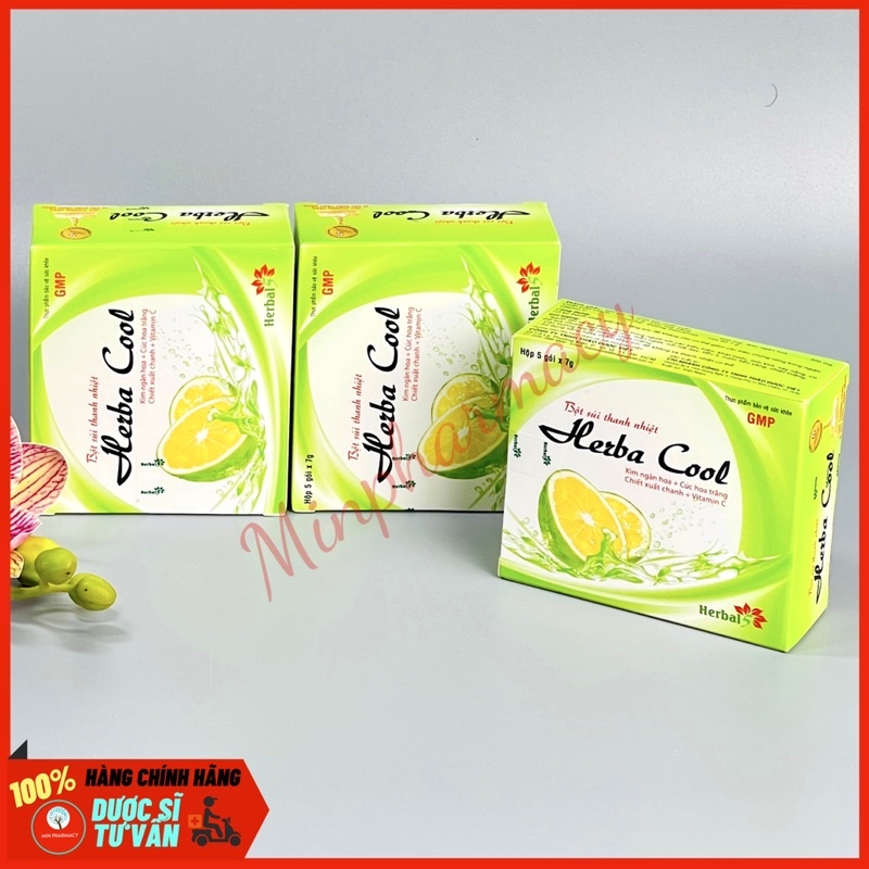 Bột sủi HERBA COOL thanh nhiệt, tăng đề kháng (hộp 5 gói) - Minpharmacy