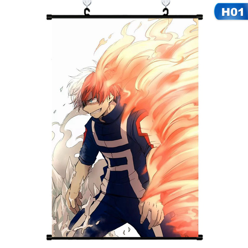 flowersqueen Tranh Cuộn Treo Tường Trang Trí Hình Anime