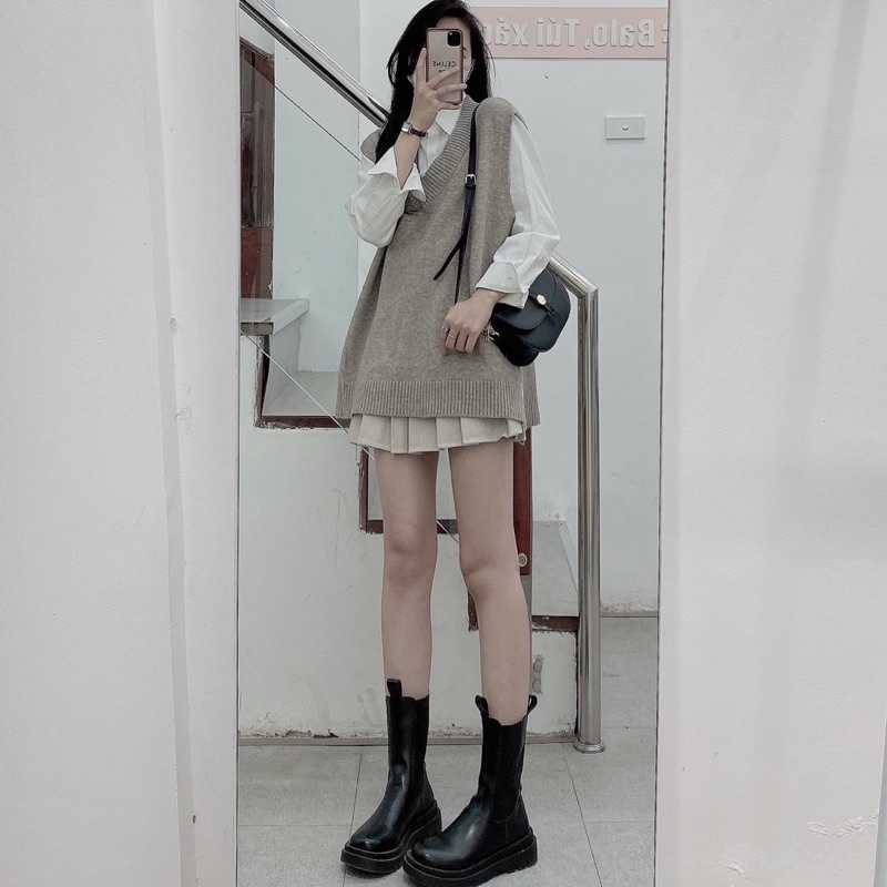 210775 Áo gile len họa tiết nữ ulzzang , áo len nữ freesize ( không kèm sơ mi ) | BigBuy360 - bigbuy360.vn