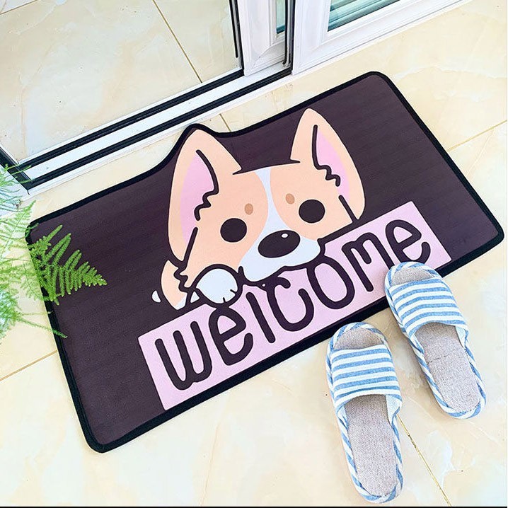 [ XẢ KHO ]Thảm chùi chân lông mịn hình thú 40x60cm, thảm lau chân chống trơn trượt