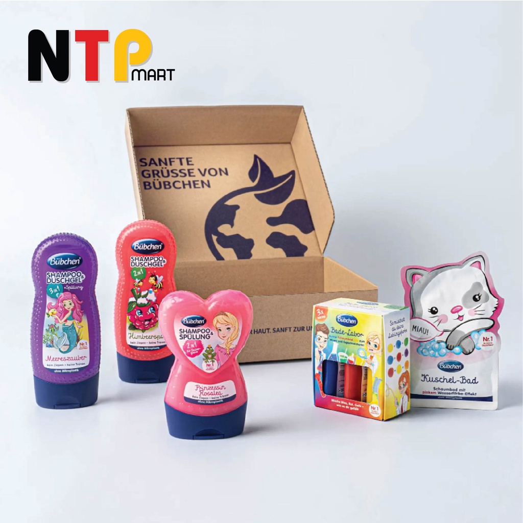 Sữa Tắm Gội Bubchen Shampoo Duschgel 2in1 Himbeer spaB Hương Dâu Đất cho trẻ em chai 230ml nhập khẩu Đức