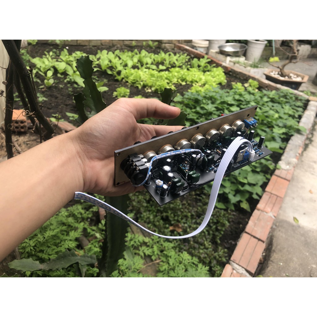 Pre karaoke DIY nguồn đơn 12v music-mic-echo-delay-bass-mid-trea