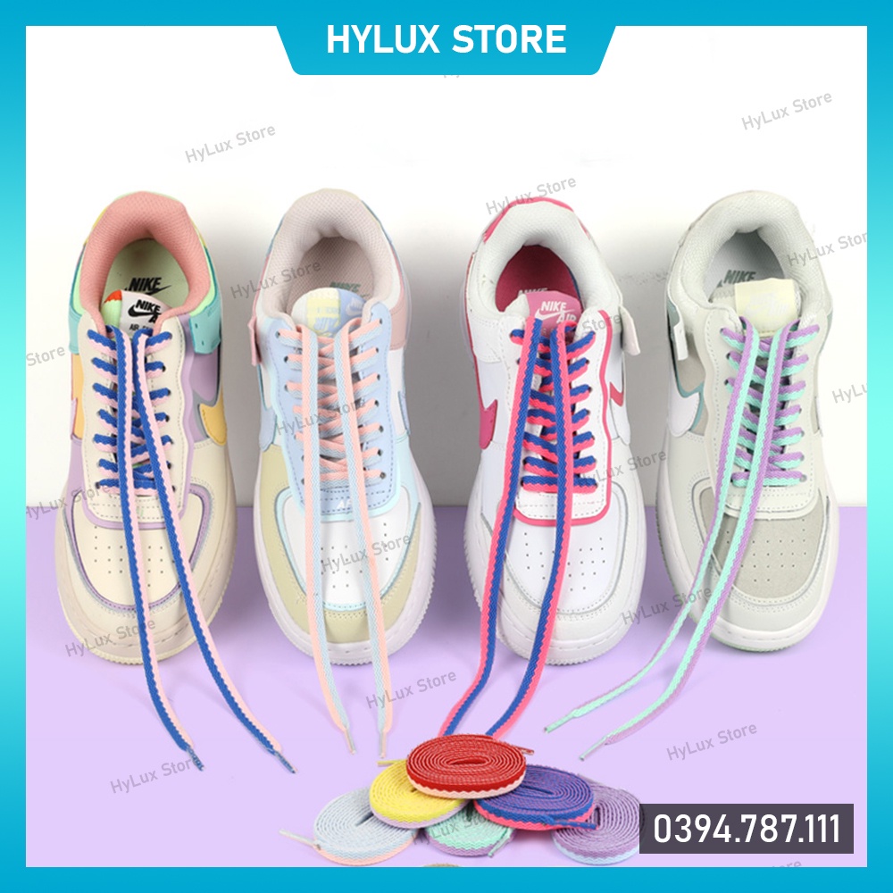 [9 màu] Dây Giày Mix 2 màu cho JD1, Air Force 1 cao cấp - Dây giày thể thao