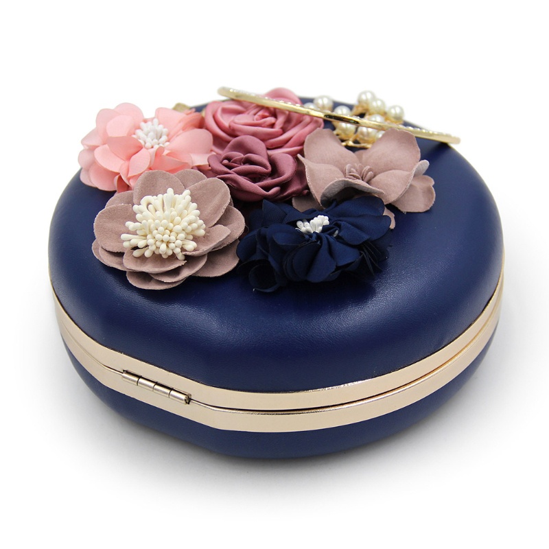 Ví Cầm Tay Hình Tròn Đính Hoa Sang Trọng Dành Cho Nữ