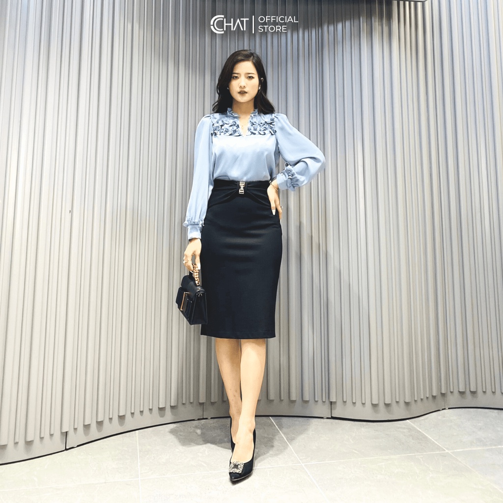 Áo kiểu can đường bèo CCHAT