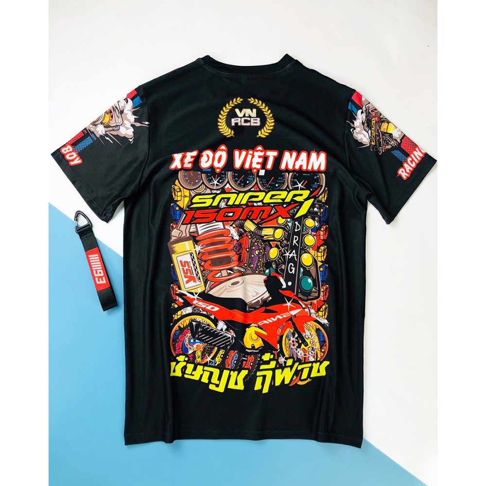 Áo Thun Xe Đua RacingBoy, Độ Việt Nam Chibi 3D Cực Thoáng Mát Vải Tốt - BẢO HÀNH TRỌN ĐỜI [ FREE SHIP ]