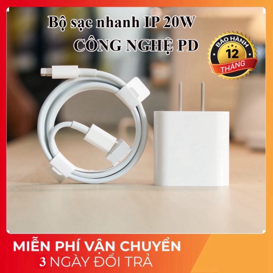 Bộ Sạc Nhanh IP 20W Sử Dụng Cho IP 11/11 Pro/11 Pro Max/7/7 Plus /8 /8 Plus/ X /Xs/Xs Max bảo hành 12 tháng