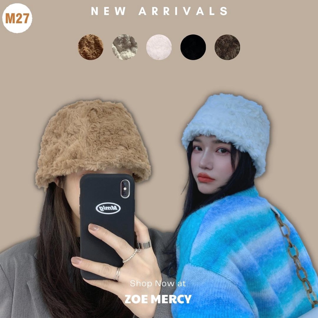 [SẴN]-☘ Mũ nón bucket lông mịn phong cách Ulzzang (M27)