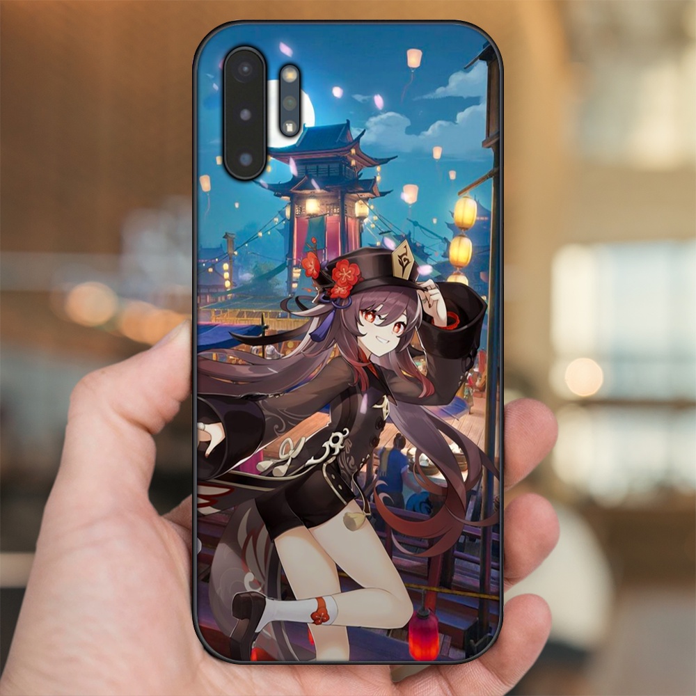 Ốp lưng Samsung Note 10 Plus viền đen in hình Hutao Genshin Impact