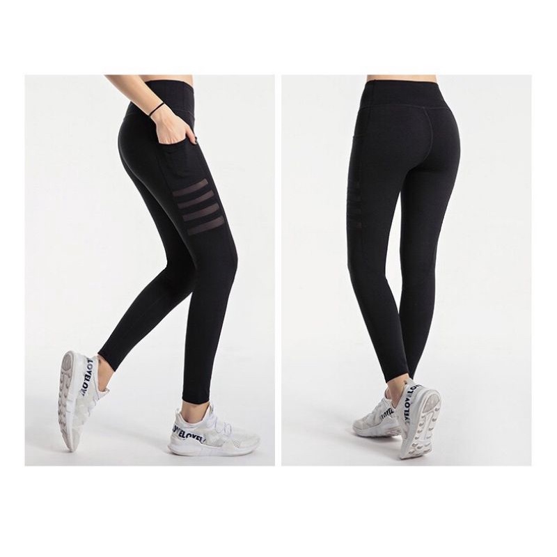 Quần tập gym ,yoga nữ gen cao phối lưới