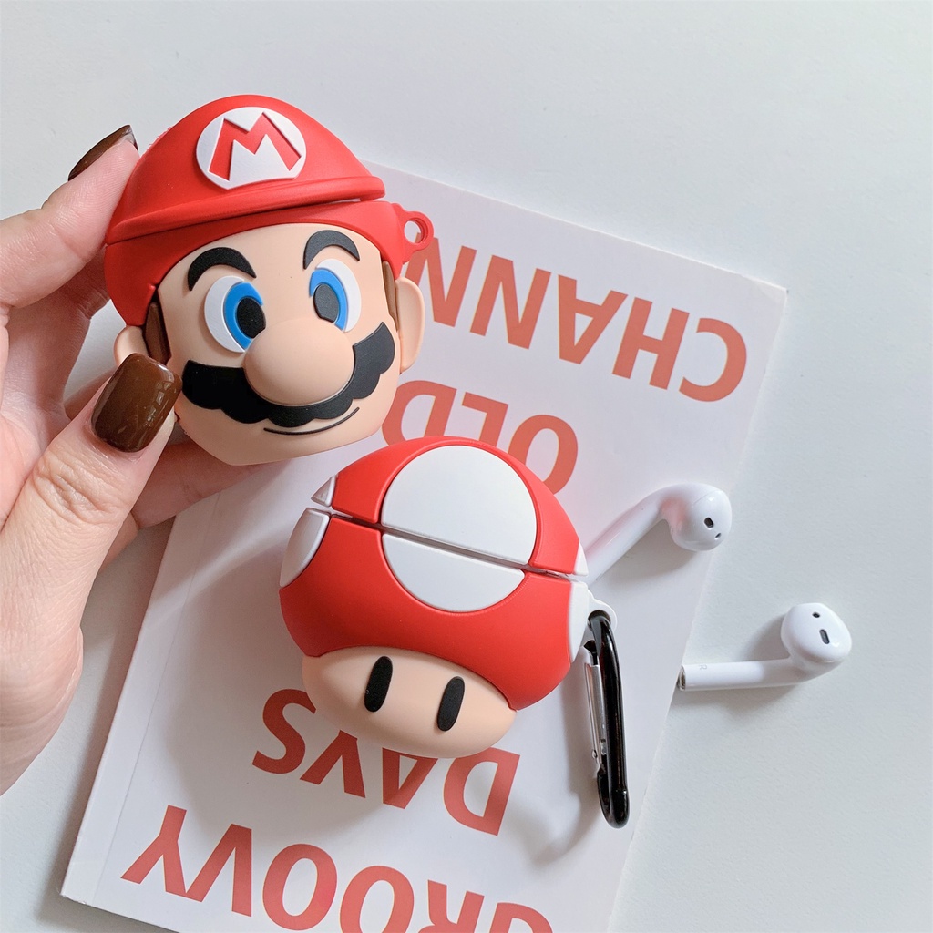 Vỏ Bảo Vệ Hộp Sạc Tai nghe không dây HUAWEI freebuds 3 4 4i pro Họa Tiết Super Mario 3D Bằng Silicon