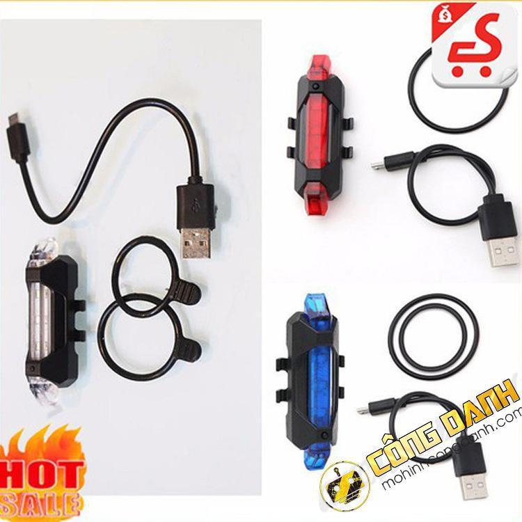 Đèn hậu xe đạp thể thao sạc usb 4 chế độ nháy thông minh
