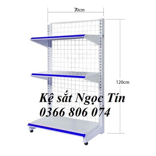 Kệ siêu thị 3 tầng khung lưới 0.7m x1.2m