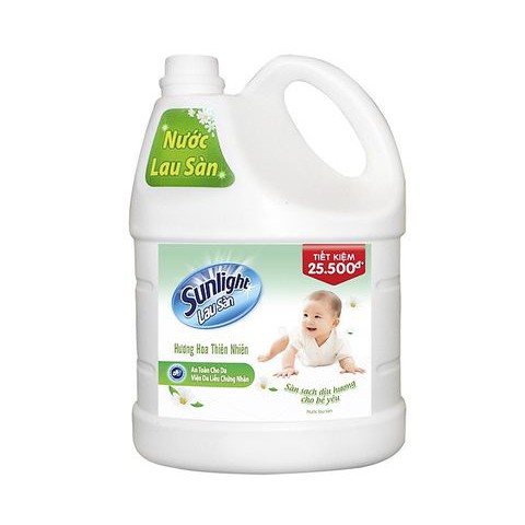 Can Nước Lau sàn Sunlight 3,6kg Hương thiên nhiên/ Hoa Hạ