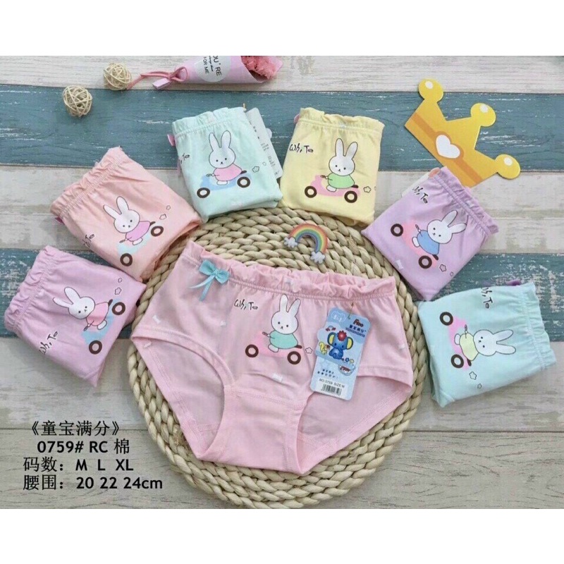 Quần lót trẻ em cotton hình thỏ xinh cho bé đủ size