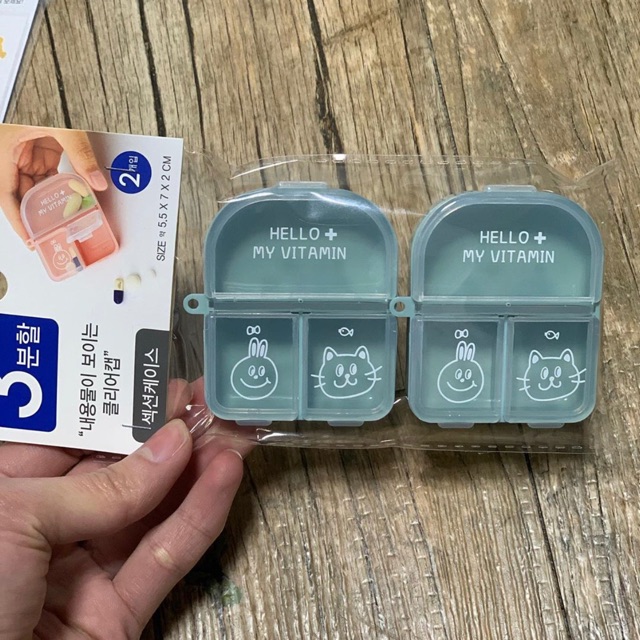 Set 2 hộp chia thuốc 3 ngăn