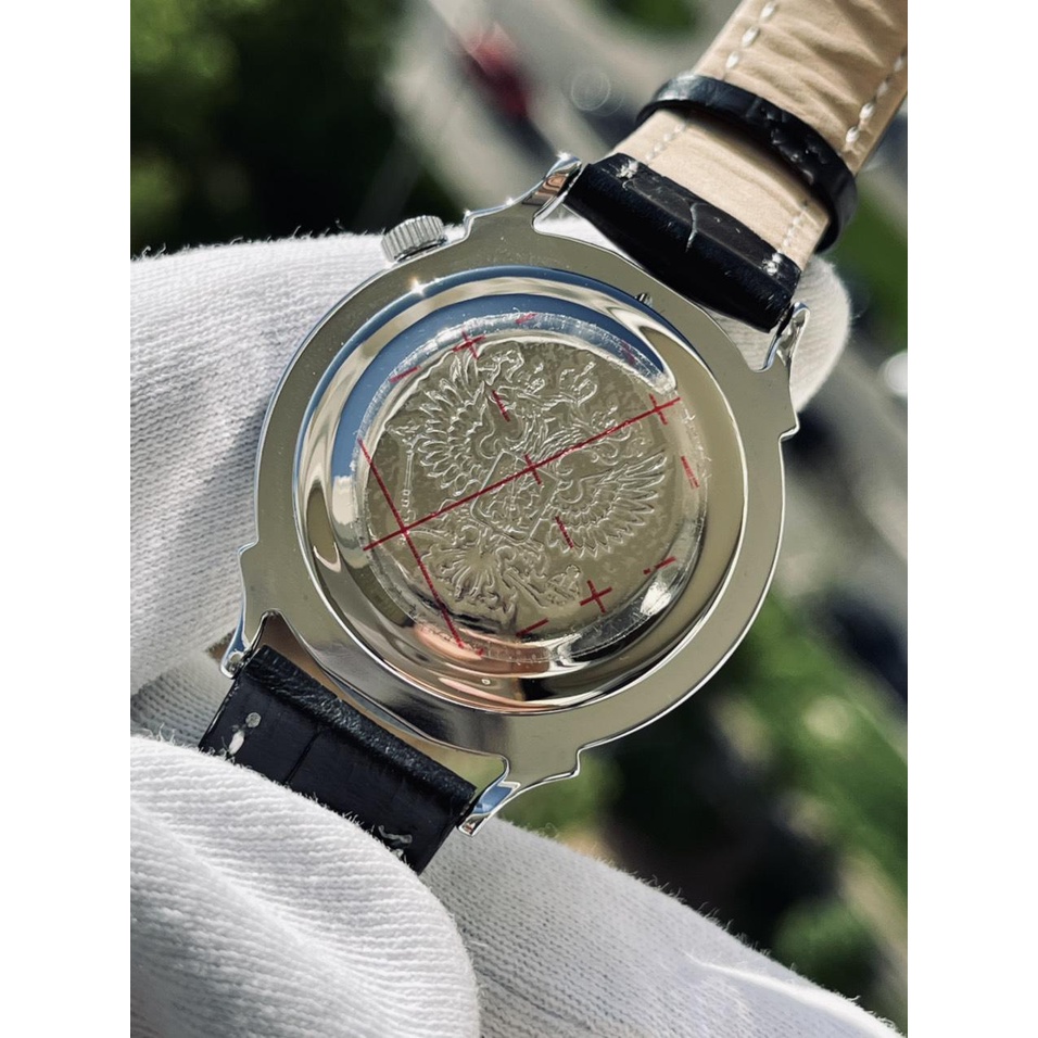 Đồng hồ Nga Vostok 581589. Đồng hồ nam Vostok máy cơ lên giây, size mặt 38, size dây 18