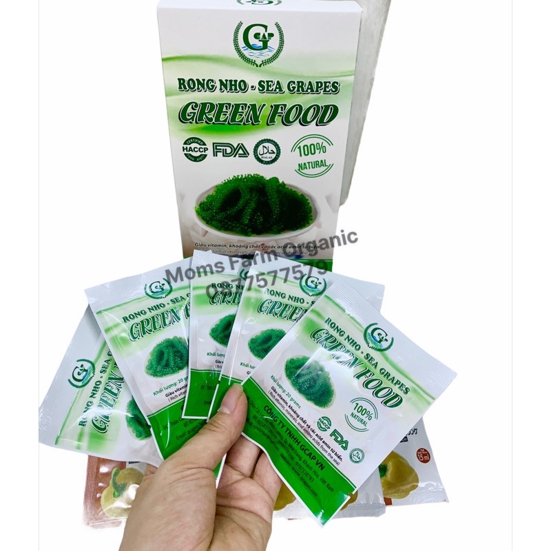 Rong nho tách nước Cao Cấp Green Food Organic Gói 20gr - Bao ngon , không tanh -không nhớt