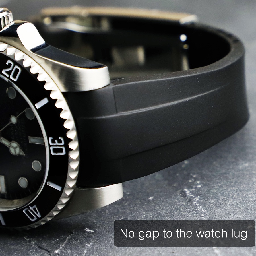 Dây đeo đồng hồ cao su 20mm cho Rolex Submariner GMT Master II Explorer II Milgauss Daytona Oysterflex Yacht