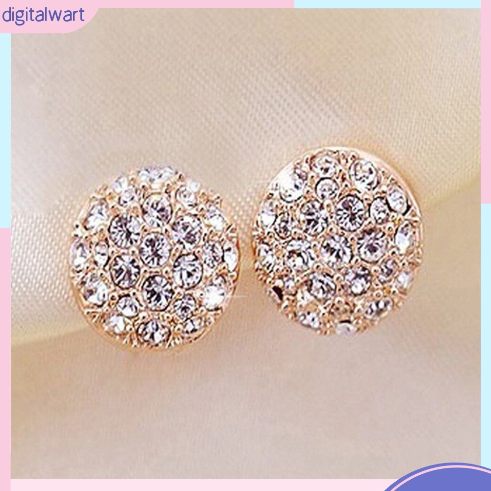 Khuyên Tai Tròn Đính Đá Thời Trang Thanh Lịch Dành Cho Nữ