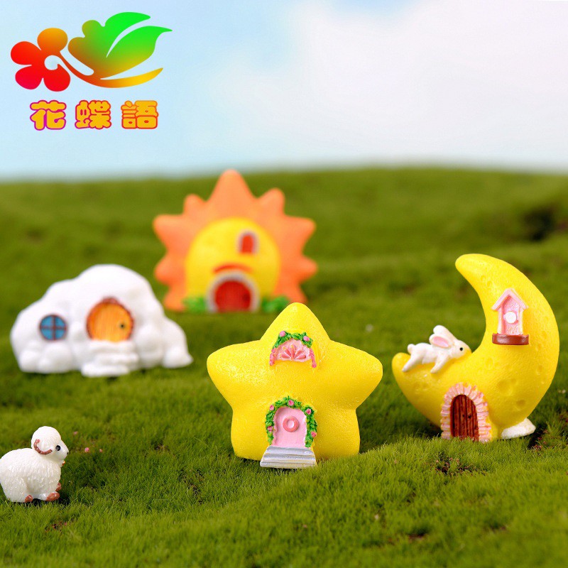 Tượng nhà mini trang trí tiểu cảnh cao 4cm