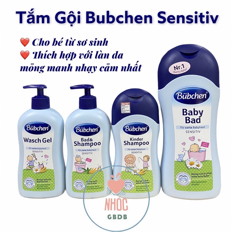 Sữa tắm gội và chăm sóc da Bubchen cho da nhạy cảm (bé 0m+)