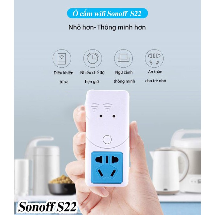 Ổ cắm điều khiển từ xa WIFI Sonoff S22