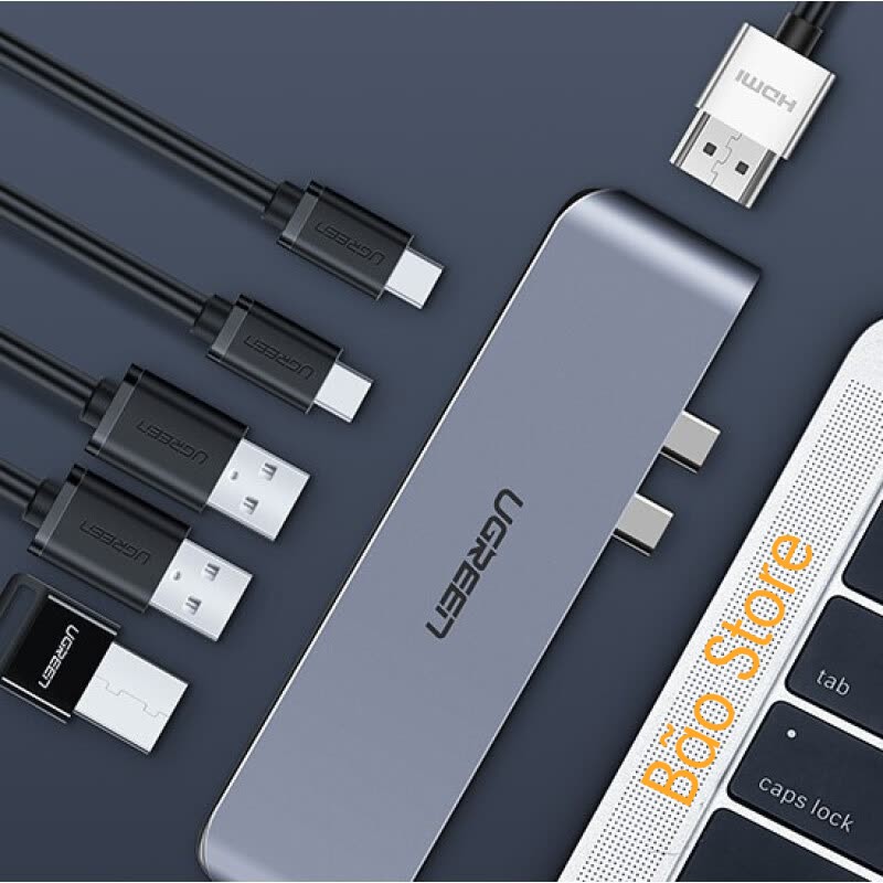 [Freeship] DUAL USB TYPE C TO HDMI + 3 USB 3.0 + PD UGREEN 50963