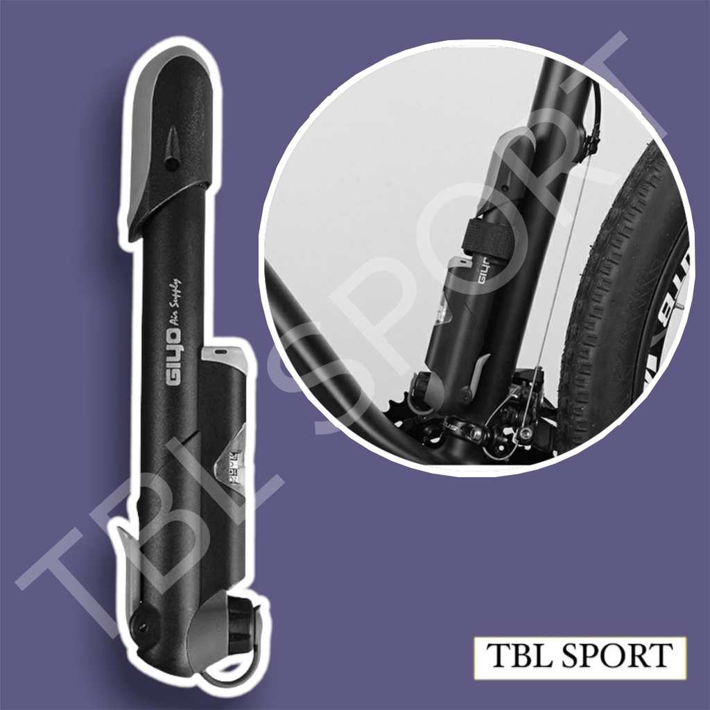 Bơm xe đạp mini thể thao cao cấp tích hợp đồng hò áp suất tiện dụng, bơm xe đạp cầm tay mini giá rẻ