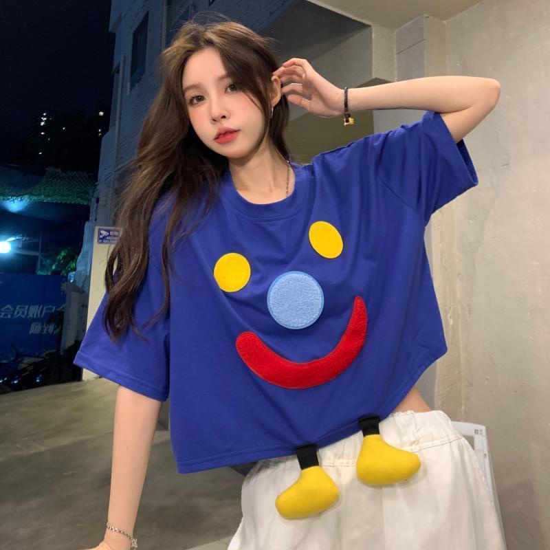 Áo Thun Cotton Ngắn Tay Thời Trang Mùa Hè 2022 Mới Cho Nữ