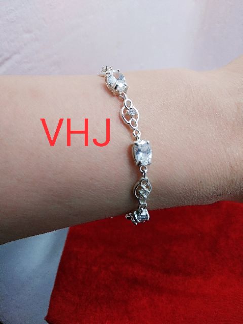 Lắc tay nữ gắn đá BẠC VĂN HUY VHJ